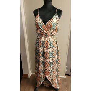 Lavender Brown Maxi Dress Multi-Color Adjustable Straps Size M MSRP $177